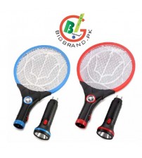 2 Pcs High Quality Rechargeable Mosquito Killer Racket with 2 Torch